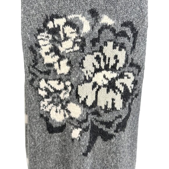 Free People Black Gray Striped Floral Knit Long Cardigan | Boho Grunge Fairy S - Picture 9 of 16